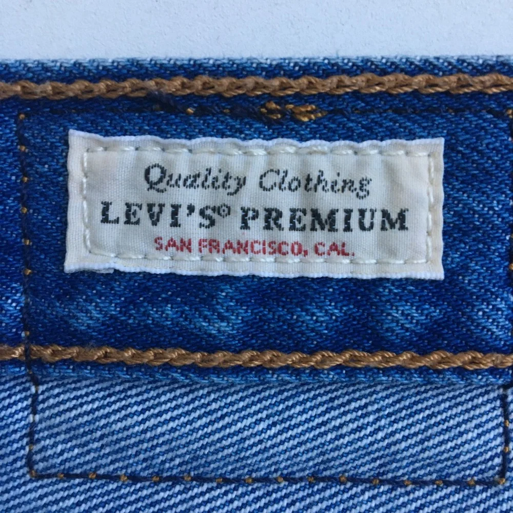Levis Premium 501 High Rise Original Distressed Raw Hem Jean Shorts Size 30